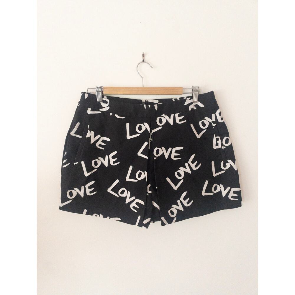 Rachel Rachel Roy LOVE Graphic Print Women's Black Skort Size 12